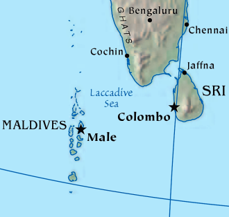 Neighboring countries of India: Maldives