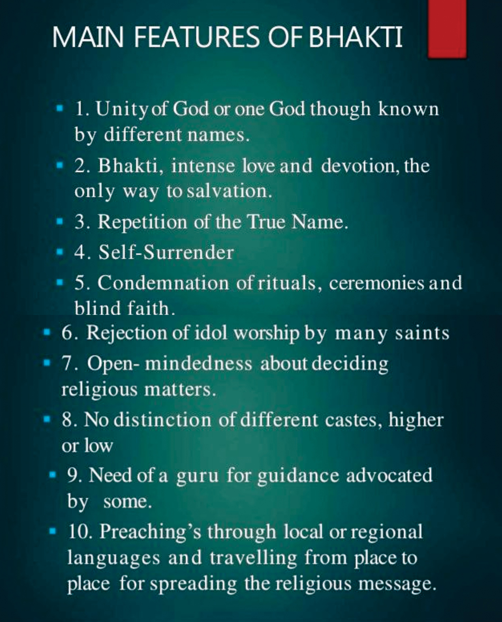 A COMPLETE LIST OF SAINTS AND TEACHERS OF BHAKTI MOVEMENT