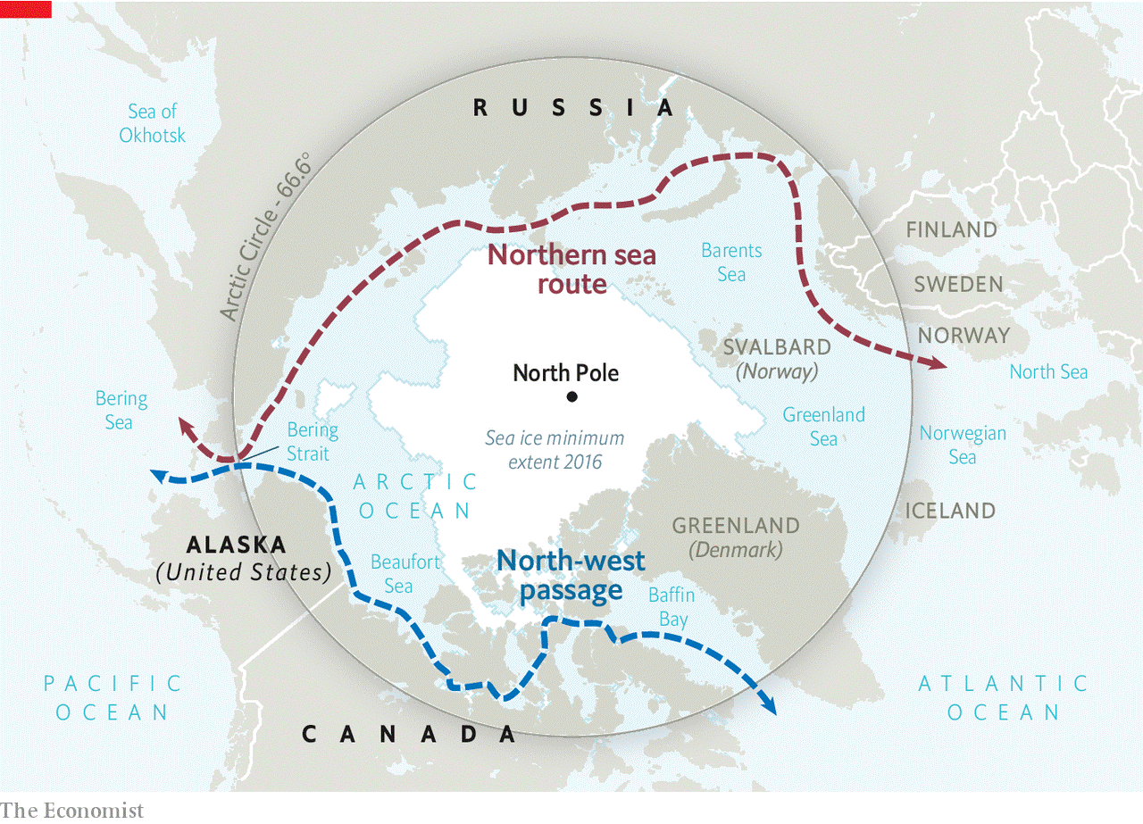 Northern Sea Route, Northwest passage UPSC
